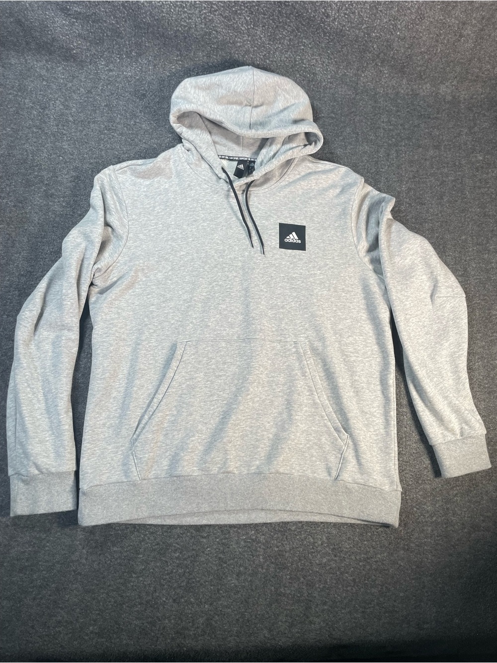 Adidas Hoodie Mens XLarge XL Gray Black Outdoors Hiking Athletic Graphic Logo